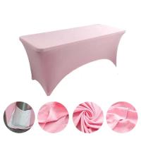 Manteles de Lycra de 6 pies, cubiertas de mesa de cumpleaños de hotel de boda de alta elasticidad para plegables de 4 pies, 5 pies, 6 pies y 8 pies - details 4