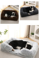 Cama De Perro Mediana Cubierta Por La Mitad Sofá Cuadrado Suave Para Gatos Relleno Total Cojín De Plush Casa Para Mascotas Materiales Ecológicos Lavable Mecánicamente - details 5