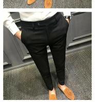Pantalones Casuales a Cuadros de Primavera Ajuste Delgado Estilo Coreano - details 3