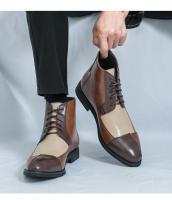 Zapatos de cuero de caña alta de negocios de costura de moda - details 12