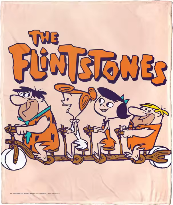 Manta de Lino Flintstones Funda de Cama y Pañuelo de Amigos - 1