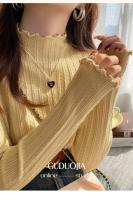 2025 suéteres de cuello alto fruncidos para mujer Otoño Invierno Jersey cálido Tops ajustados suéter de punto Jersey suave para mujer - details 8