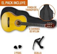 Pack de guitarra clásica española de tamaño 3/4 para niños XF de 3rd Avenue, Guitarra acústica con cuerdas de nylon, funda de transporte, cejilla y púas, Azul - details 18