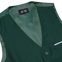 Chaleco para hombre, elegante chaleco de seda verde, corbata, pañuelo, gemelos, conjuntos para hombre, boda, fiesta de negocios, regalo de diseñador. - details 10