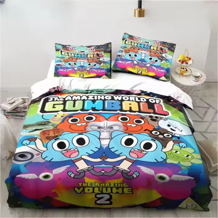 Conjunto de Ropa de Cama de Dibujos Animados del Mundo Asombroso Sábana de Poliéster o Microfibra - 1