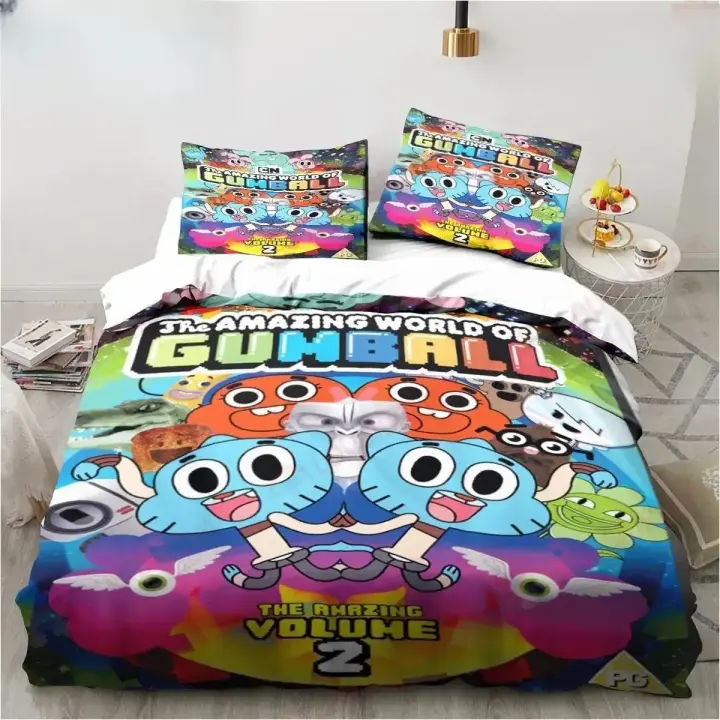 Conjunto de Ropa de Cama de Dibujos Animados del Mundo Asombroso Sábana de Poliéster o Microfibra - 1