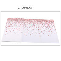 Mantel de 274x137cm, cubierta de mesa de puntos negros bronceados para adultos, suministros para fiesta de feliz cumpleaños, decoraciones de boda, decoración navideña - details 5