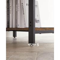 Escritorio con 2 Estantes a la Izquierda o a la Derecha, Mesa de Trabajo, para Salón Oficina, Estructura de Acero, Industrial, Marrón Rústico y Negro Tinta LWD47X - details 7