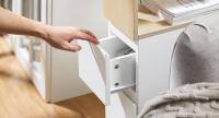Mesa Auxiliar con 2 Estantes Consola Mesita de Noche con Ruedas Mesa Blanca Mesita 70 x 35 x 60 cm FBT34-W ES - details 68