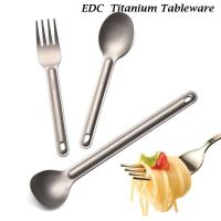 Villa de titanio ultraligera portátil, cuchara de mango largo, tenedor para acampar al aire libre, accesorios de picnic ambiental EDC, 1 pieza - details 4
