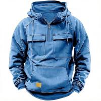 Chaqueta con capucha de color sólido para hombre, otoño e invierno, deportes de moda, deportes sueltos - details 5