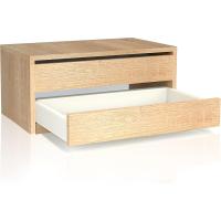 Armario Dos cajones, Mueble Auxiliar Almacenamiento Dormitorio, Modelo Uniq, Color Blanco, Medidas: 77 cm (Largo) x 38 cm (Alto) x 45 cm (Fondo) - details 9