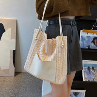 Bolso de mano de punto ahuecado de paja, bolso de hombro hecho a mano de gran capacidad, bolso de playa informal de diseñador para mujer - details 9