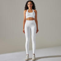Conjunto de Yoga para Mujeres Ropa Deportiva de Alta Cintura, Top de Deportiva de Punto, Leggings, Bra Conjunto de Gimnasio - details 14