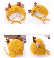 Gorro de Bebé de Ciervo Elk con Cuernos Cálido Gorro de Peluche para Invierno Otoño - details 1