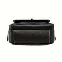 Elegante bolso cruzado negro de cuero genuino para mujer con patrón de cocodrilo, correa desmontable y cierre de cremallera - Bolso de hombro compacto para uso diario, bolso de viaje seguro |   Accesorio Elegante |   Bolso de cuero genuino, bolso cruzado - details 15