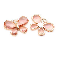 Colgantes de Mariposa de Vidrio de Zirconia de Brasso Dorado 18K Collar Aretes de Alta Calidad Accesorios de Joyería DIY - details 4