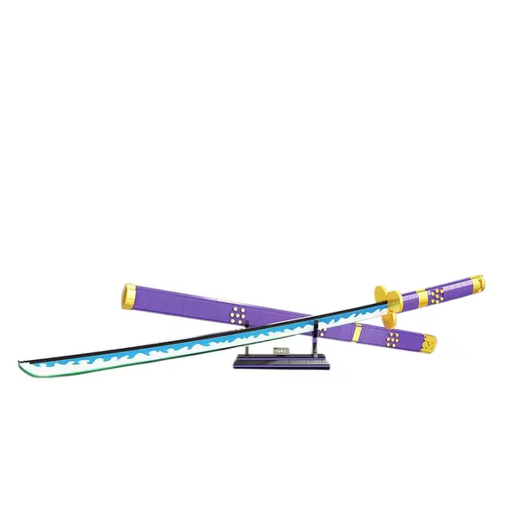 Bloques de construcción de espada luminosa de Demon Slayer para niños, modelo de bricolaje, Arma de ensamblaje de juguete - 1
