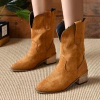 Botas medianas, botas cortas puntiagudas, vaqueras, occidentales, casuales, retro, moda versátil, botas de mujer - details 5