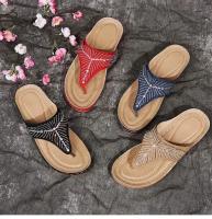 Women Open Toe Boho Casual Sandals Hollow Out Flip Flops Summer Wedge Sneakers Women's Footwear - details 1