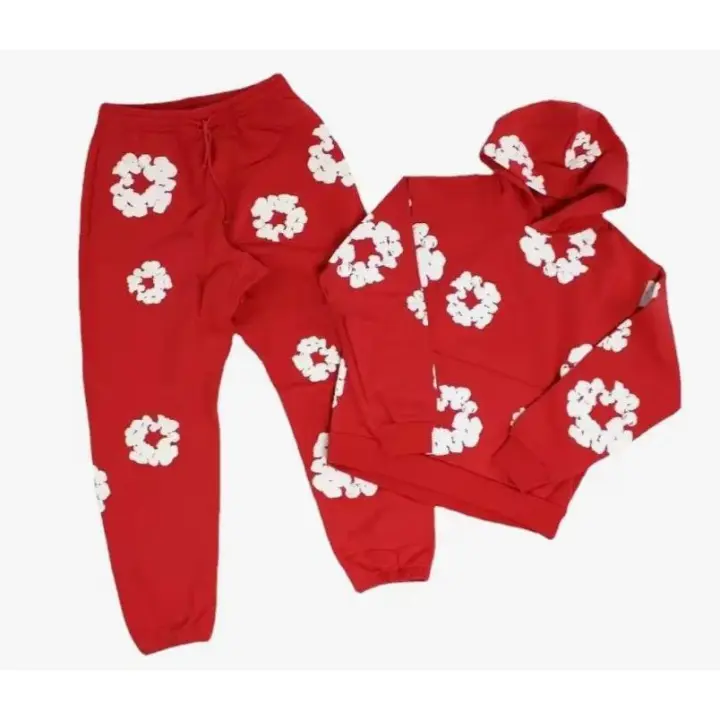 Conjunto Deportivo Unisex de Dos Piezas Y2K Sudadera de Manga Larga y Pantalón con Capucha - 1