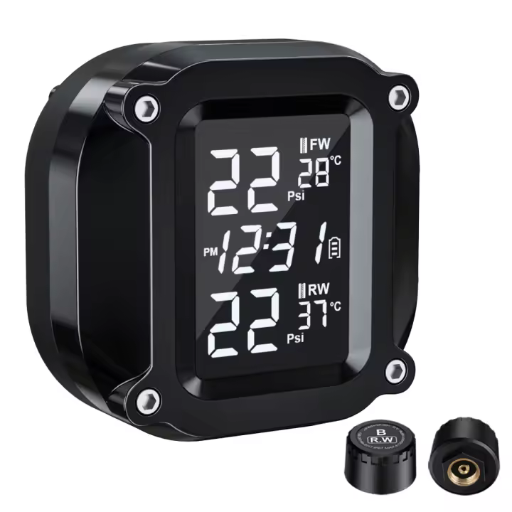Monitor de presión de neumáticos para motocicleta, Detector de presión de neumáticos inalámbrico externo, pantalla Digital - 1