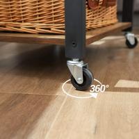 Estantería de Cocina con Ruedas, Carrito de Servicio de 3 Niveles, Estantería para Microondas, Horno, Tostadora, Marco de Metal con 6 Ganchos, Marrón Rústico y Negro KKS60XV1 - details 4