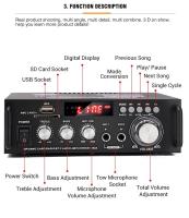 Amplificadores de Audio Digitales para el Hogar 300W+300W Estéreo de HIFI con 2 Canales BT-298A para Reproducción de Alta Calidad - details 4