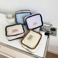 Bolsa de cosméticos portátil de Color contrastante, billetera con cremallera, monedero de Color sólido, bolsa de almacenamiento de pañuelos sanitarios suave y ligera - details 5