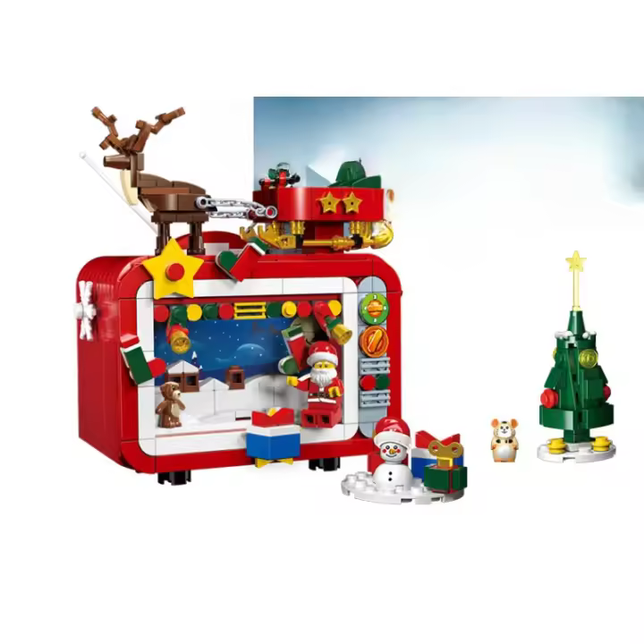 Kit de construcción de TV Retro de Navidad, juego de construcción de decoración de Ideas creativas para adultos, bloques de construcción de televisión coleccionables, construya su propia pantalla de TV para el hogar u oficina, regalo de Navidad para adult - 1