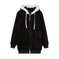 Chaqueta de lana cálida y holgada para mujer, talla grande, nueva, con capucha - details 11