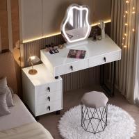 Maquillaje de Alto Brillo con Encimera 2 Cajones y 1 Cómodo Mara y Metal Mueble de Dormitorio Morno - details 13
