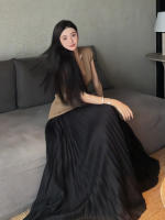 Falda Plisada Elegante Para Mujer Cintura Alta Larga Midi Color Negro Alta Calidad Saia Elegante Para Damas De Negocios Y Fiestas - details 2