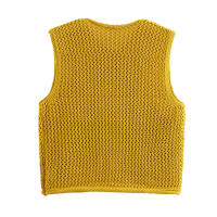 BUNO-Chaleco de punto sin mangas para mujer, ropa de botón, suéter elegante, camisetas sin mangas informales - details 23