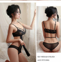 Conjunto de Lencería Sexy para Mujeres Camisola de Encaje con Diseño Transparente y V-Hollow - details 3