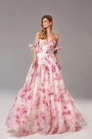 Nuevo vestido de noche largo y elegante de organza con hombros descubiertos para mujer, moda primavera verano - details 6