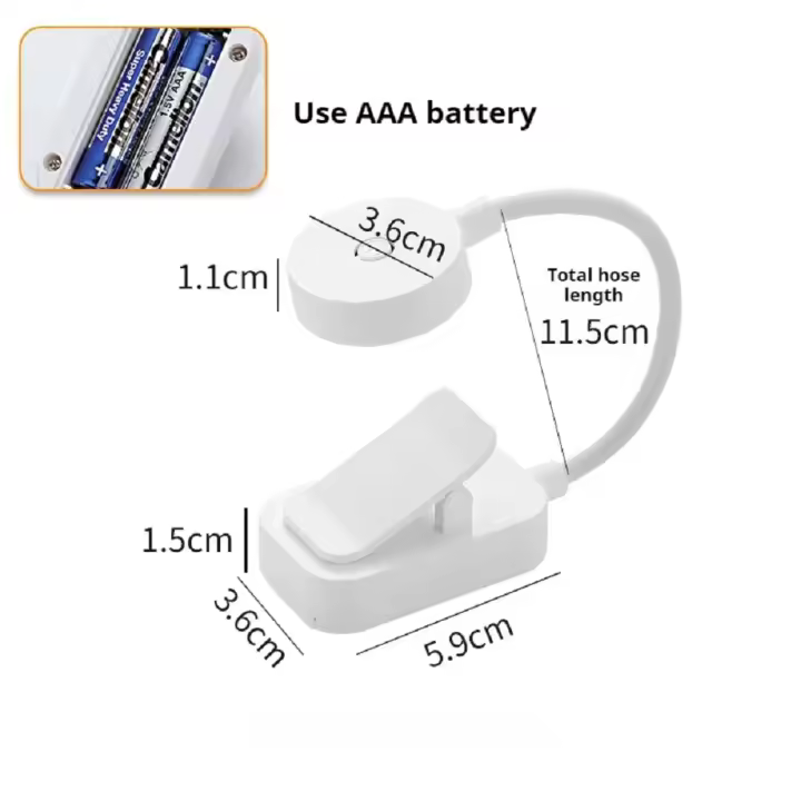 Mini Clip Book Lamp LED Table Lamp Eye Protection 3 Colors Battery Powered USB Night Light Portable Bedside Student Reading Lamp - 1