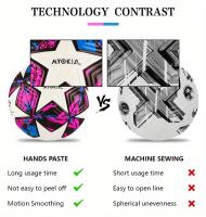 MYOKIA-Balón de fútbol de cuero, diseño sin costuras, tamaño estándar 5, duradero y duradero, 1 Pieza - details 3