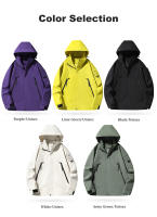LNGXO Chaqueta Impermeable de 100% Poliéster Unisex para Senderismo, Montañismo, Acampar, Ski - details 6