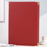 Carpeta de acuerdo A4 de cuero PU, protector sin inserciones, cubierta de certificado y diploma, bordes reforzados multifuncionales - details 14