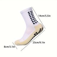1/3/10 Pares de Calcetines Atléticos Antideslizantes con Pegamento de Puntos, Suela de Toalla Engrosada, Tejido de Malla Transpirable - Ideales para Correr y Deportes, para Hombres y Mujeres, Colores Surtidos, Calcetines Bonitos - details 3