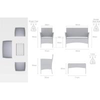 Juego de Muebles de Jardín al Aire Libre Conjunto de Mesa y Sillas de 4 Piezas - details 12