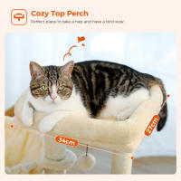 PAWZ Road Árbol para gatos 2 en 1 con poste rascador de Sisal, hamaca, condominio para gatos grande, casa tipo torre para gatos pequeños, tablero rascador para gatos de interior, juguetes para gatos - details 11