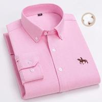 hombre manga larga ropa hombre S~7XL 100% algodón puro Camisa giratoria Oxford de manga larga para hombre Ocio de negocios Bolsillo bordado Slim Fit Estilo de botón Suave Med - details 37