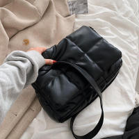 Bolso de hombro acolchado a cuadros, bolso de diseñador para mujer, bolsos de compras cruzados con solapa de cuero PU, invierno - details 25