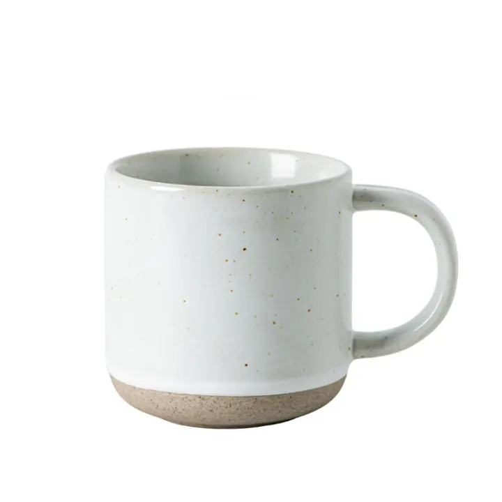Taza De Café Moderna Personalizada Blanca Pequeña De Cerámica Fosca Con Base Desnuda Y Asa Taza De Té Espuelada En Interior - 1