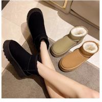 Botas de nieve cortas de felpa para mujer,Zapatos casuales cálidos,Botas Chelsea de ante,Zapatos planos,Invierno - details 10