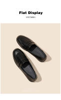 Mocasines de mujer estilo británico negro de fondo plano pequeños zapatos de cuero primavera y otoño suave cuero Doudou pequeño negro profesional zapatos de trabajo - details 6