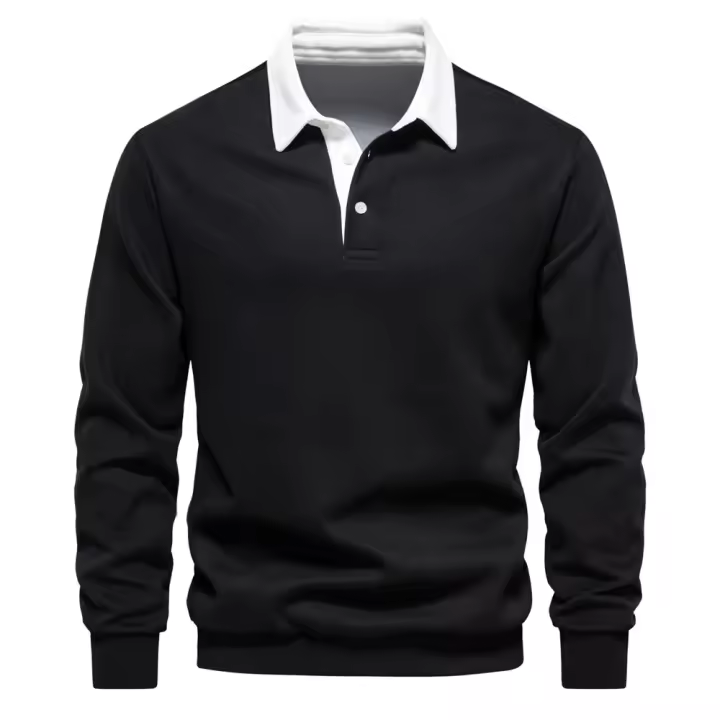 Sudaderas con cuello tipo Polo para hombre, ropa informal y Social, sudaderas de algodón de calidad, nuevo diseño de moda de otoño, 2025 - 1