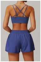Pantalones cortos de Yoga de secado rápido con sensación de nube, pantalones cortos falsos de dos piezas para ejercicio, levantamiento de glúteos, entrenamiento de gimnasio, pantalones de Yoga para correr y Fitness de secado rápido - details 7